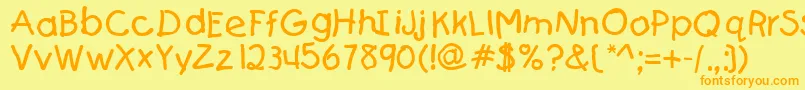 Teslic`sdocument Font – Orange Fonts on Yellow Background